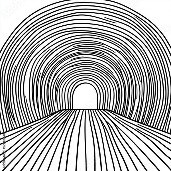 Fototapeta Vibrant black and white rainbow coloring page featuring bold contrasts and artistic monochrome expression elegance