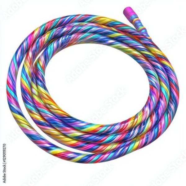 Fototapeta Colorful Twisted Rope for Fun Activities and Recreational Use in Outdoor Settings