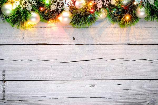 Obraz xmas white wood background