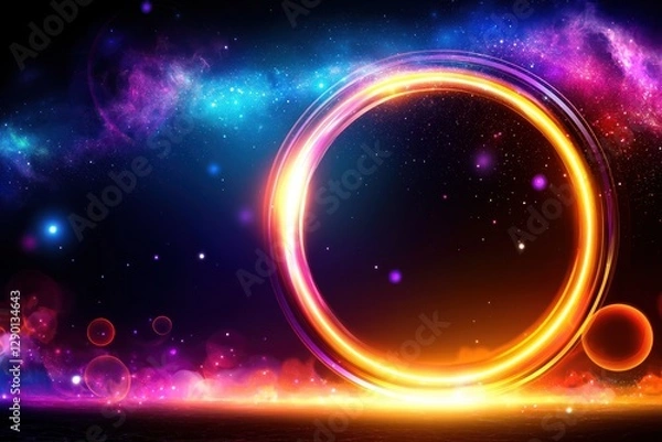 Obraz Glowing Galaxy Portal with Cosmic Nebula a Stellar Journey through Space Time