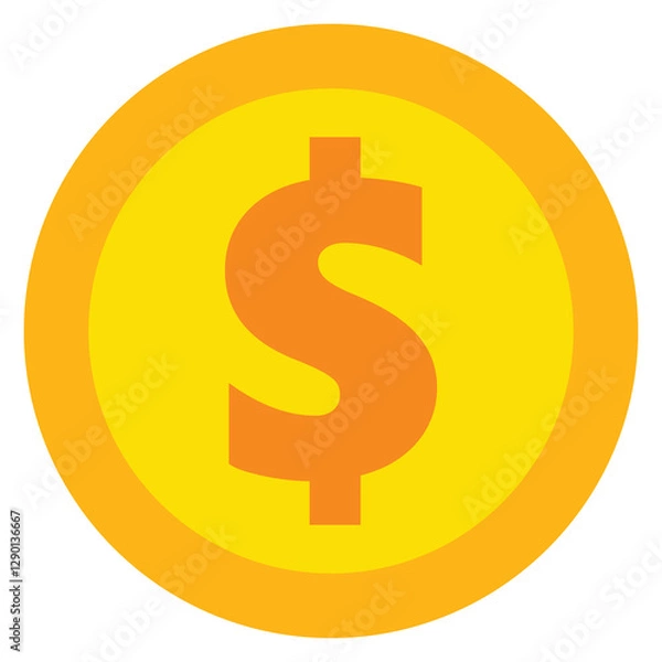 Obraz Golden Flat Coin Icon