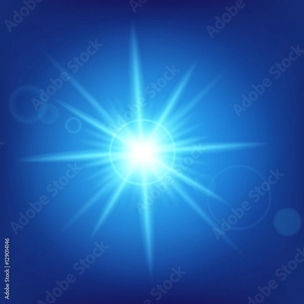 Fototapeta Creative concept Vector set of glow light effect stars bursts with sparkles isolated on black background. For illustration template art design, banner for Christmas celebrate, magic flash energy ray