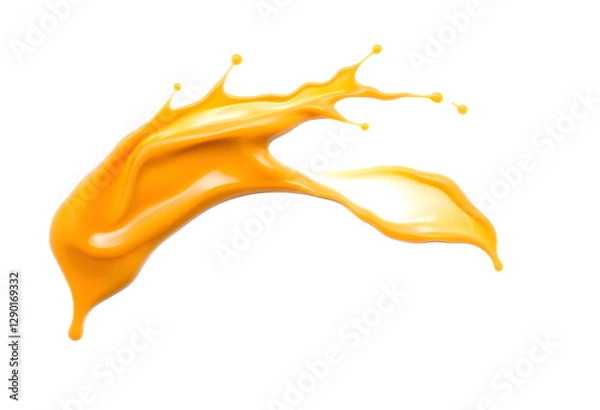 Fototapeta Orange juice splash isolated on transparent background