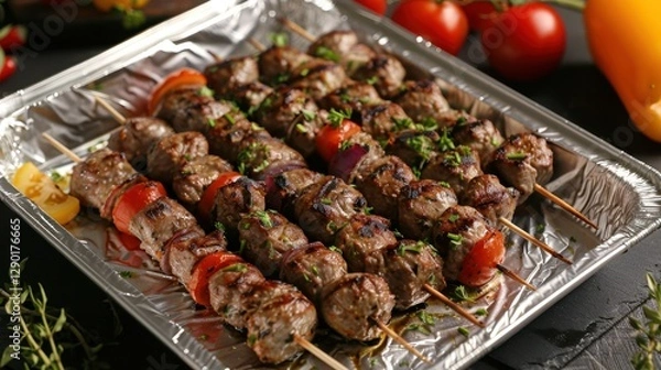 Fototapeta Foil Sheets: Lightweight aluminum foil sheets perfect for grilling, baking, wrapping, and storing food, making it easy to prepare meals and keep food fresh.
