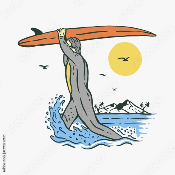 Obraz Surfing Enthusiast