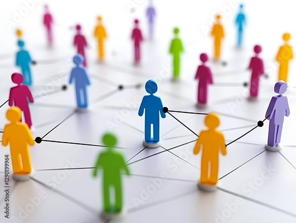 Obraz Colorful People Networked