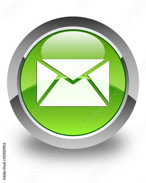 Obraz Email icon glossy green round button 3