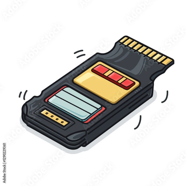 Fototapeta Memory card on white 