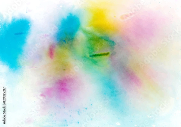 Fototapeta Colorful abstract watercolor texture with splashes and spatters. Modern creative watercolor background for trendy design.