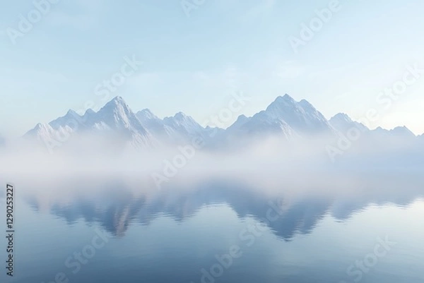 Obraz Misty Mountains Reflecting Water