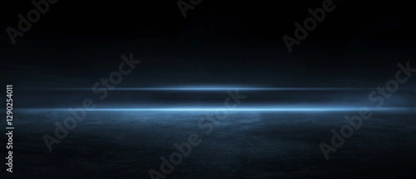Fototapeta 3D Rendering Abstract asphalt light in a dark empty street lightning.