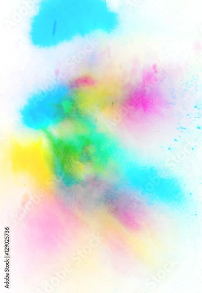 Fototapeta Colorful abstract watercolor texture with splashes and spatters. Modern creative watercolor background for trendy design.
