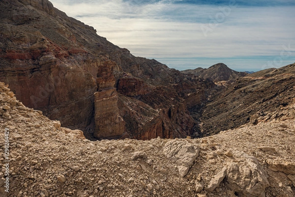 Fototapeta From the parking lot to the Gishron gorge.