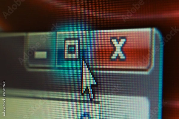 Obraz Extreme Closeup of Mouse Cursor Over Maximize Button