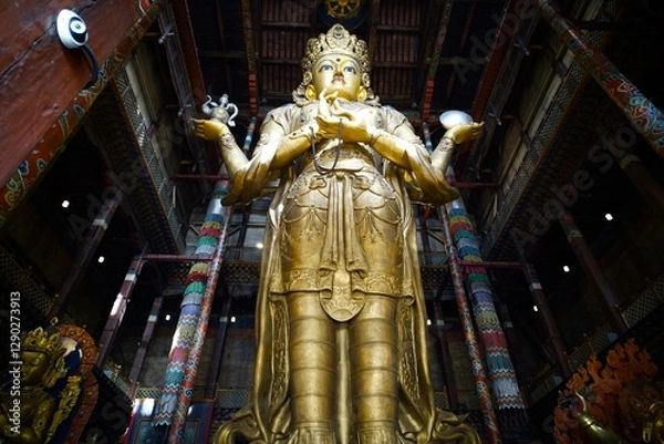 Obraz The Gandantegchinlen Monastery in the Mongolian capital of Ulaanbaatar, Mongolia	