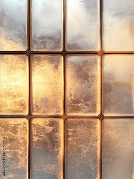 Fototapeta Warm Metallic Windowpane Minimalist Textured Composition with Delicate Effect