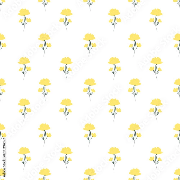 Fototapeta seamless pattern with yellow flowers