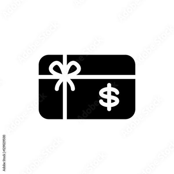 Fototapeta Gift card Icon Flat
