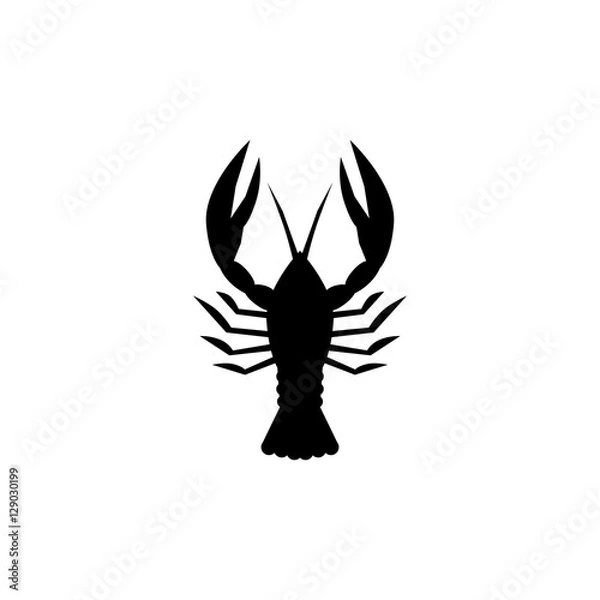 Fototapeta Lobster Icon Flat