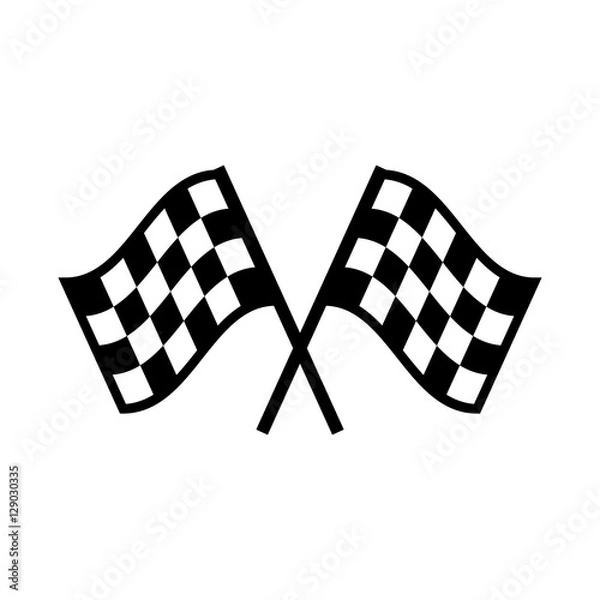 Fototapeta Racing flag Icon Flat