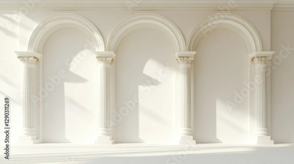 Obraz Elegant Arches, Sunlit Wall Design