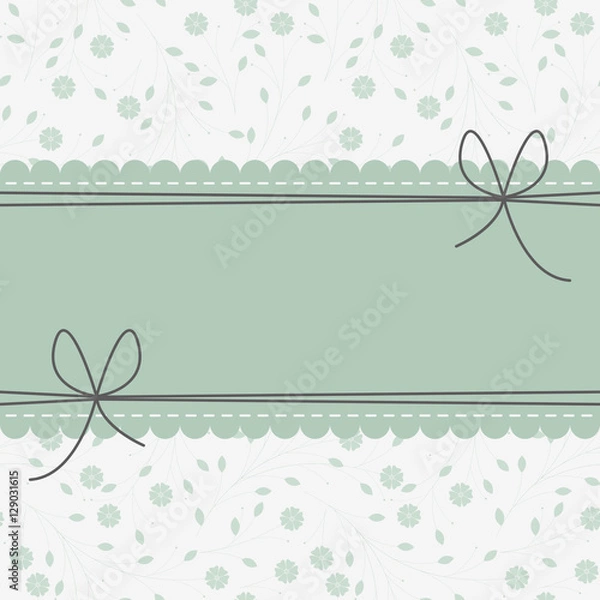 Obraz Cute lace frame with flowers,  leaves and bows