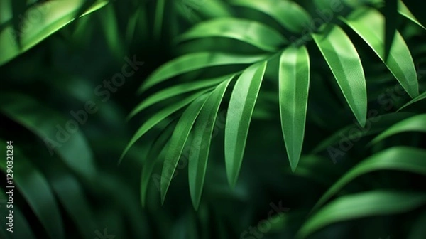 Obraz Soft Green Leaves Frame on Light Background