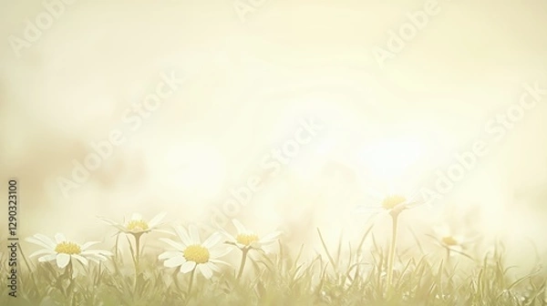 Obraz Soft Light on Daisies in a Spring Field