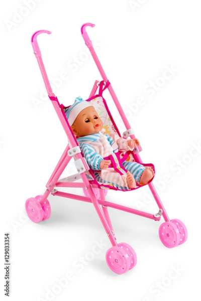 Obraz toy stroller on white background