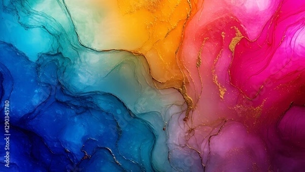 Fototapeta Abstract art , multi color watercolor style , background image.