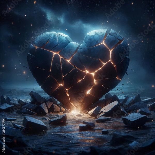 Fototapeta Broken Heart on the Ground