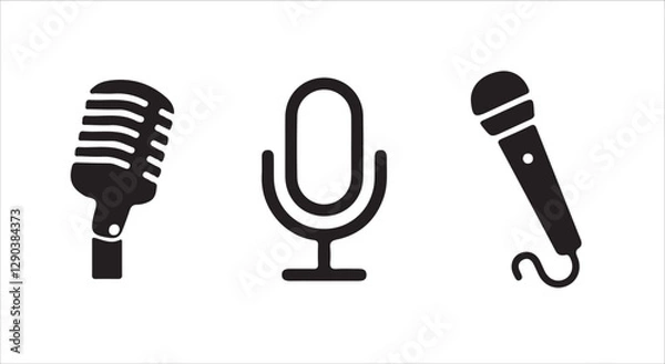 Fototapeta Microphone icon set. Different microphone collection.  simple  microphone vector illustration eps 10.