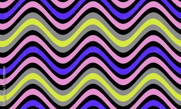 Obraz wavy stripes abstract background pattern. This is a  y2k seamless repeat stripe vector illustration. Design for web, website, wallpaper, background, media, texture, banner, shirt, cloth