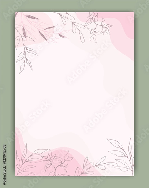 Obraz Blank wreath frame with green eucalyptus vector