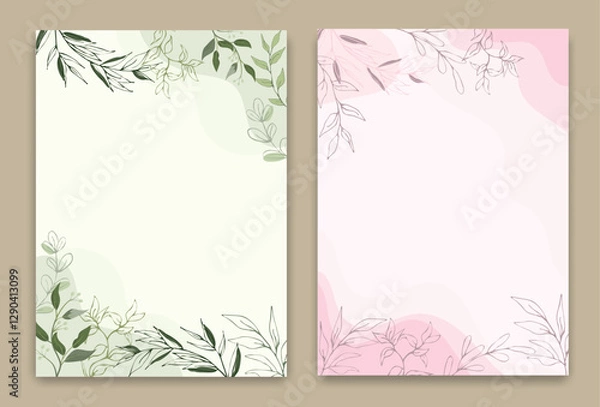 Obraz Blank wreath frame with green eucalyptus vector