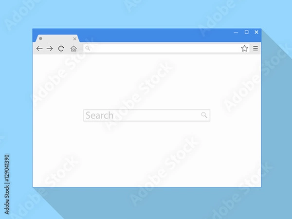 Fototapeta Browser window. Browser vector illustration. Browser in flat style. Web browser concept. Internet browser image. Browser mockup. Browser screen design. - stock vector