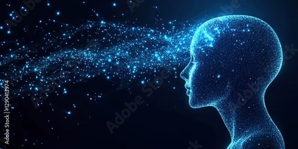 Obraz Artificial Intelligence Machine Learning Rise Cybernetic Minds Woman's Face Copy Space