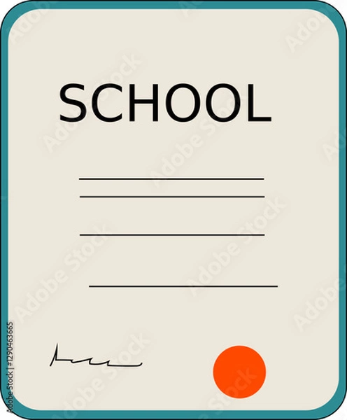 Obraz school illustration educational set illustration