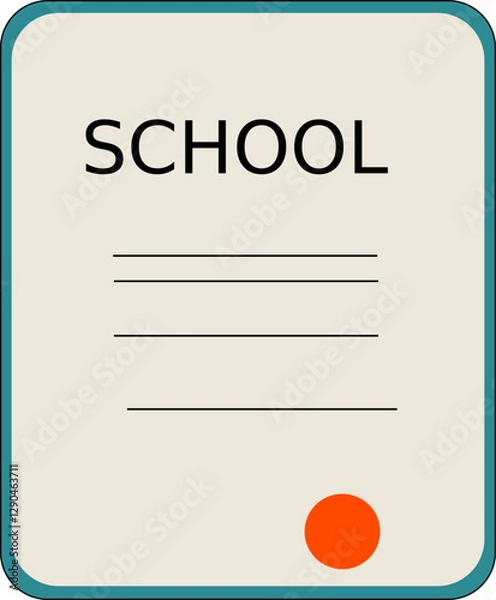Obraz school illustration educational set illustration