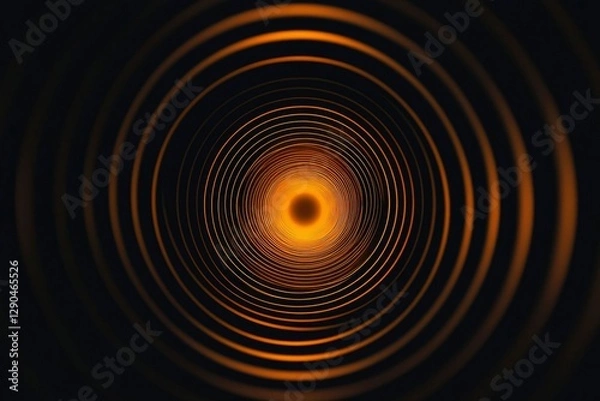 Obraz Concentric circles glowing with light, tunnel effect, in abstract design wallpaper