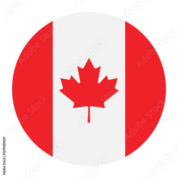 Obraz Canada circle flag logo icon digital vector illustration