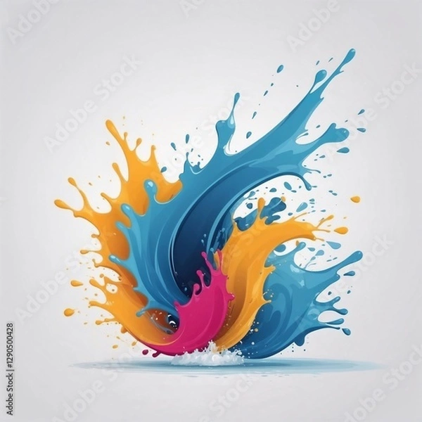 Obraz water splash on white background