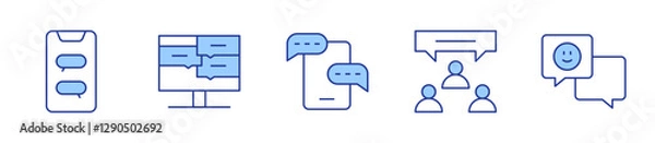 Fototapeta chat, chat box. Chat Icon vector illustration. Line Duotone style. Editable stroke