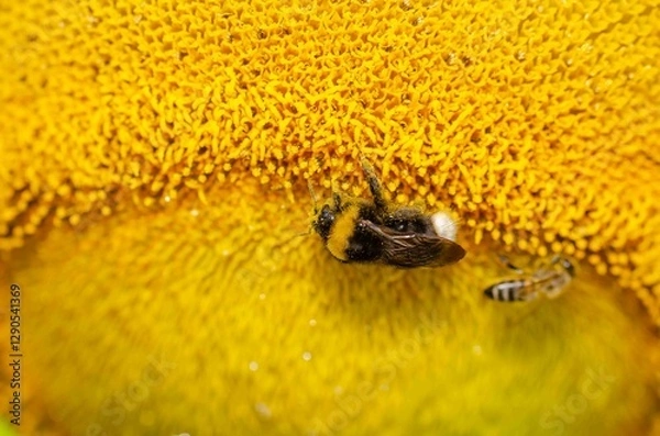 Obraz Bumblebee on a yellow flower on a sunflower.