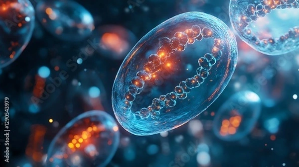 Fototapeta Microscopic Cellular Structures: A Glimpse into the Intricate World of Biology