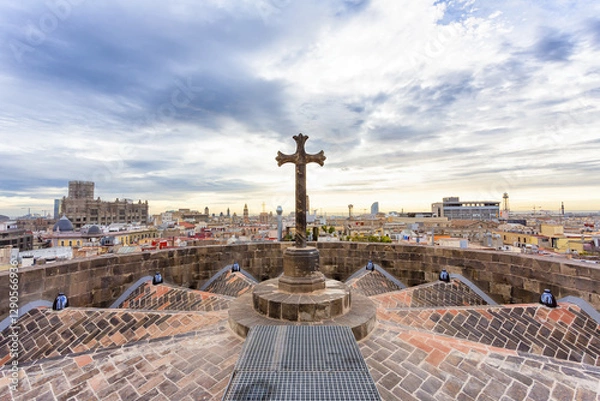 Obraz The Cathedral of the Holy Cross and Saint Eulalia, known as the Cathedral of Barcelona, ​​dedicated to Saint Eulalia