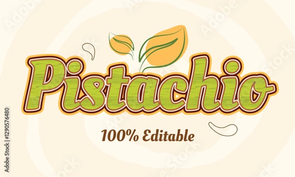 Obraz Pistachio text effect premium vector
