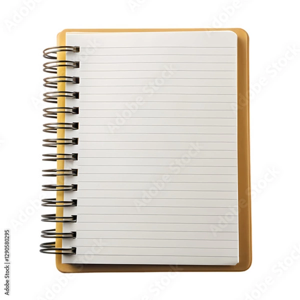 Fototapeta Blank Spiral Notebook: Stock Photo isolated on transparent background