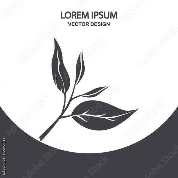 Fototapeta Tea leafs icon. Simple design for web and mobile