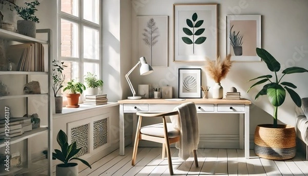 Fototapeta Scandinavian style home office